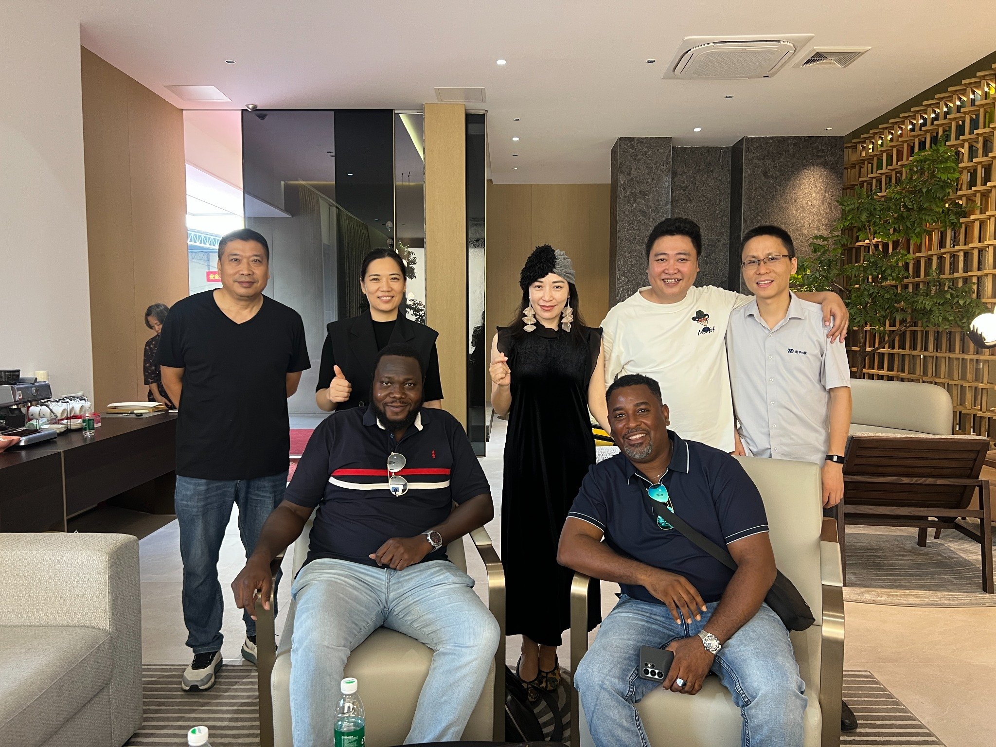 Furniture selection meeting with overseas clients