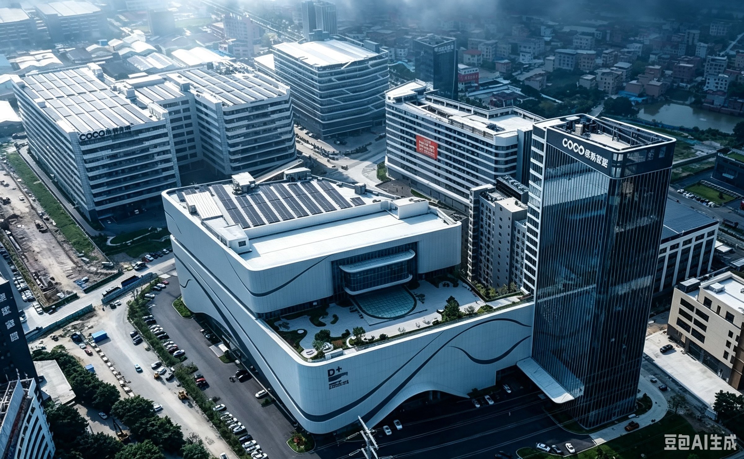 Aerial view of the D+ Art and Design Industrial Park