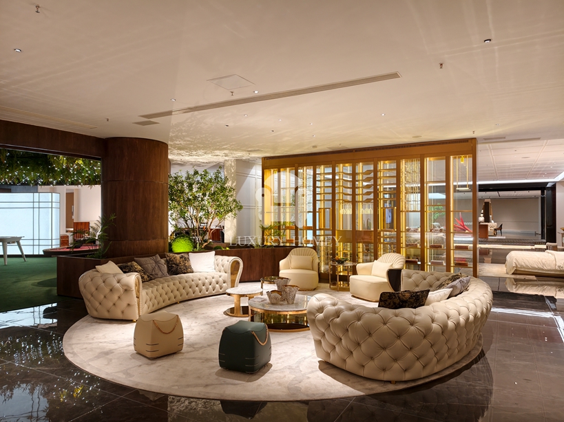 Sculptural luxury furniture showroom